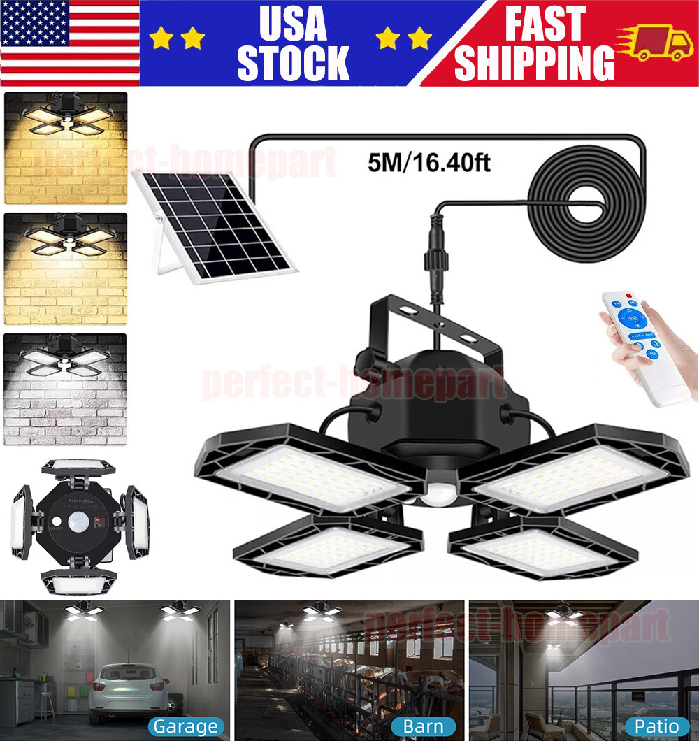 168LED Solar Pendant Light Outdoor Indoor Solar Powered Motion Sensor Shed Light