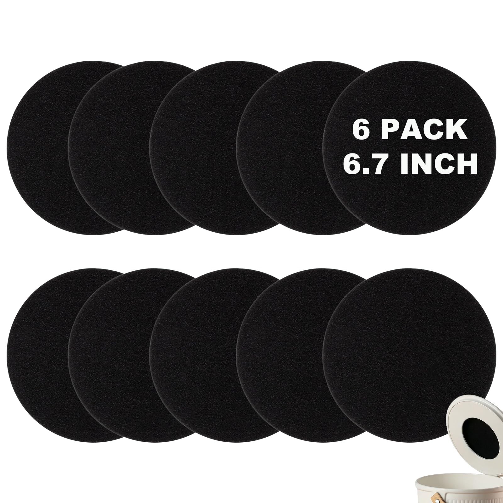 10 Pack Charcoal Filters for Kitchen Compost Bin, Compost Filters for Counter…