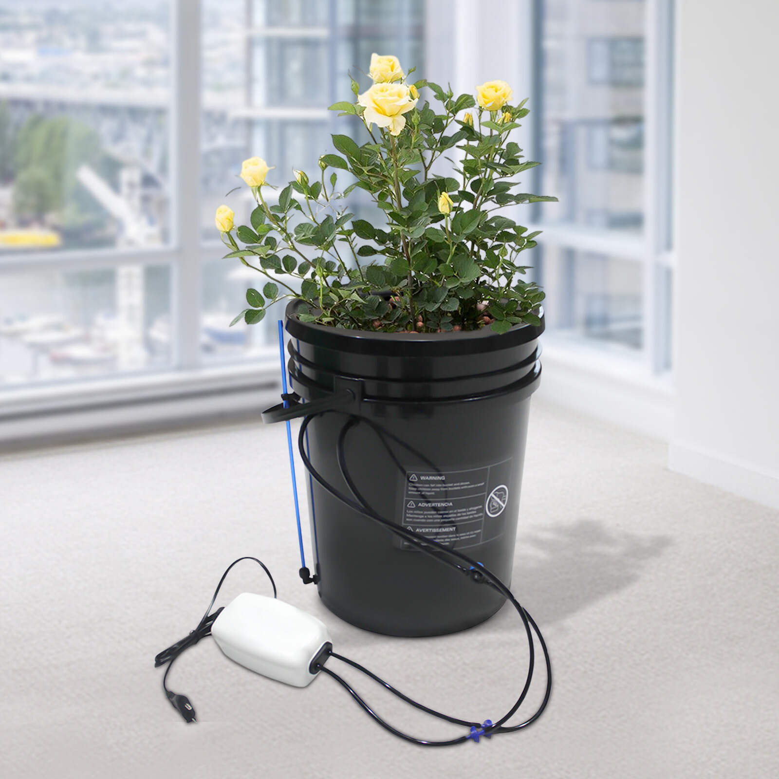 Deep Water Culture DWC Hydroponic Grow System Kit,5 Gallon Round Bucket System