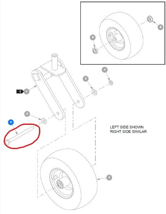 Two New Genuine OEM Hustler 604718 Front Caster Wheel Bolts For Caster 110116