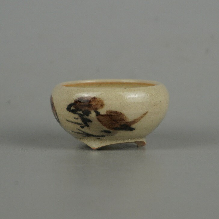 Japanese Bonsai Pot Zeko Noriyuki Mame Akae Sparrow Round 4cm-BP1264