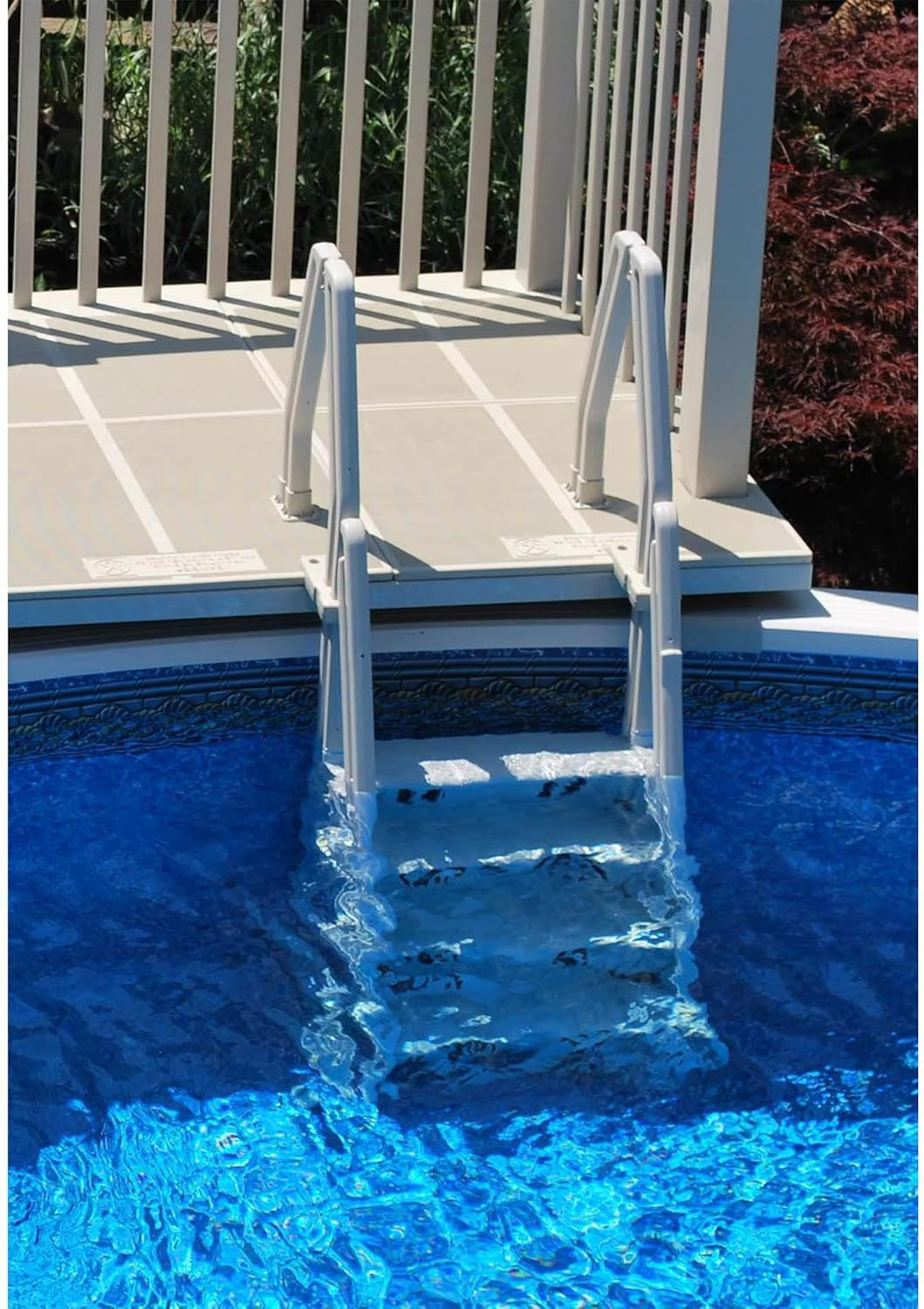 Deluxe Adjustable 24 Inch In-Pool Step Ladder Entry System for Abov