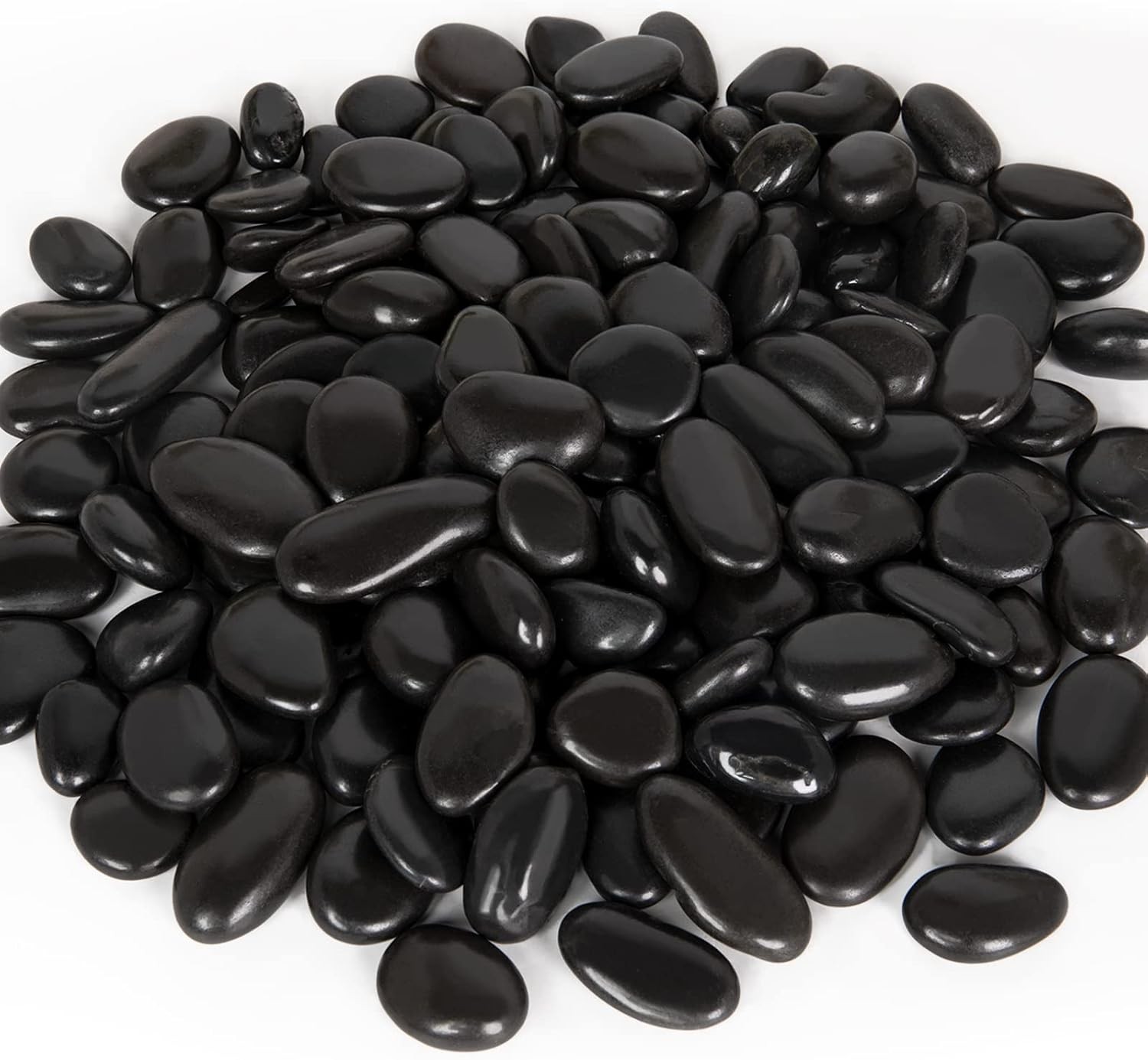 NEW 15lb Black River Rocks 1-2 Inch Polished Pebbles for Garden Landscaping US