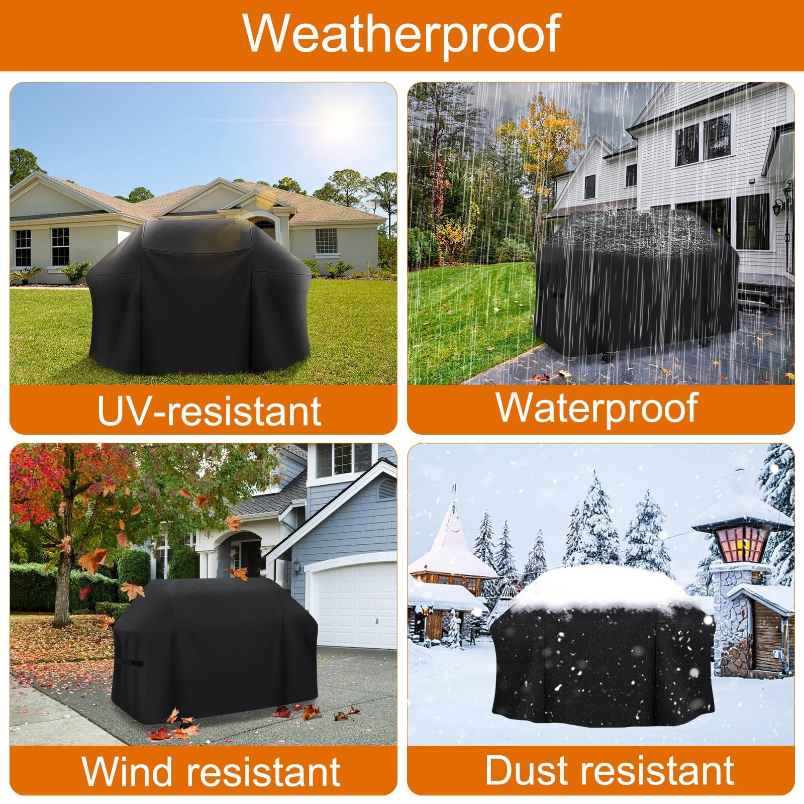 72 Inch BBQ Gas Grill Cover Barbecue Waterproof Outdoor Heavy Duty UV Protection