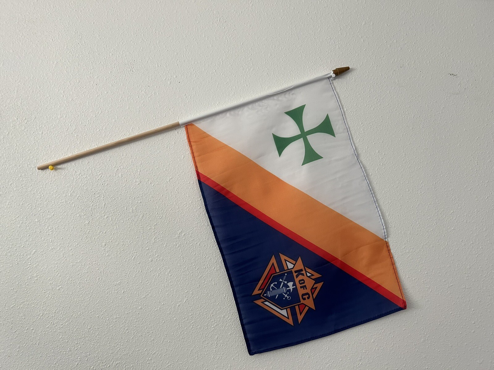 12×18 Inches Knights of Columbus Stick Flag wood Staff