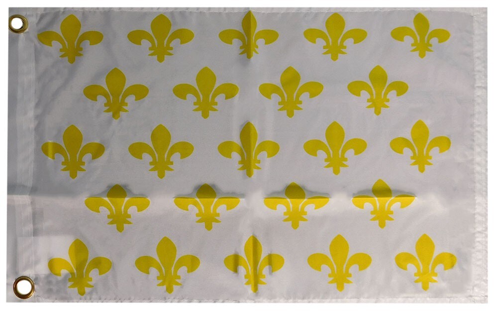 Kingdom of France 23 Fleur De Lis White 12″x18″ 100D Woven Poly Nylon Boat Flag