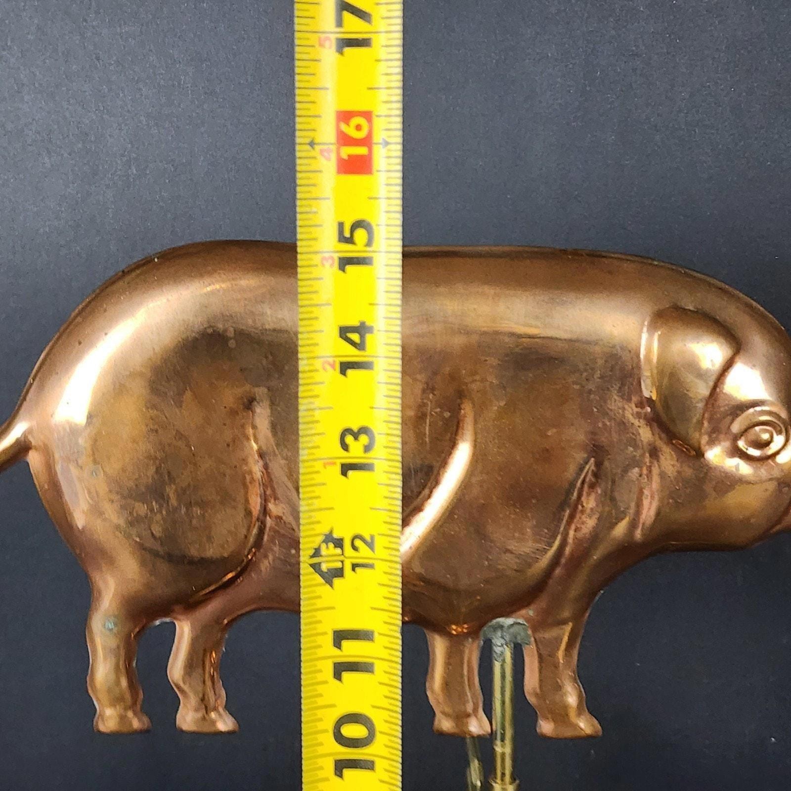 Brass and Copper Pig Weathervane w/ Stand Alone Base – Farmhouse Cottage Chic
