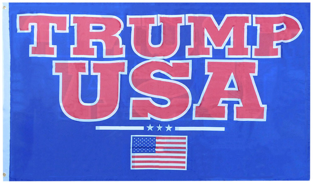 3×5 Trump 2024 USA (USA Flag) Blue 3’x5′ Double Sided Woven Poly Nylon Flag