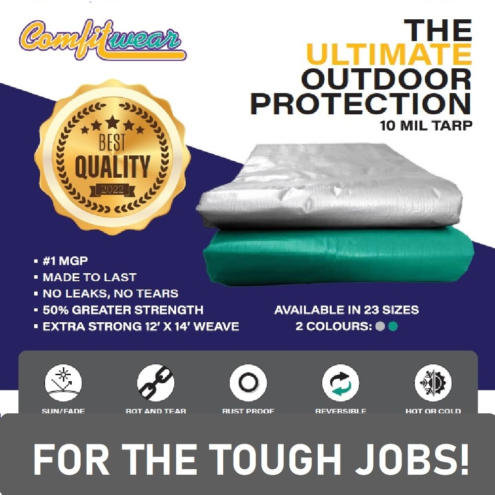COMFITWEAR Super Heavy Duty Tarp Cover Reinforced Grommet Multi-Use Pool Cover