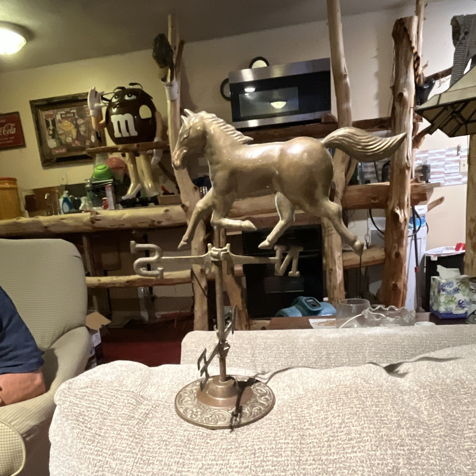 Bronze Horse Metal Weathervane w/ Patina Finish & N E S W Directionals