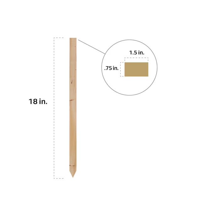 12 -Pack 18.0-in Wood Multipurpose Landscape Stake