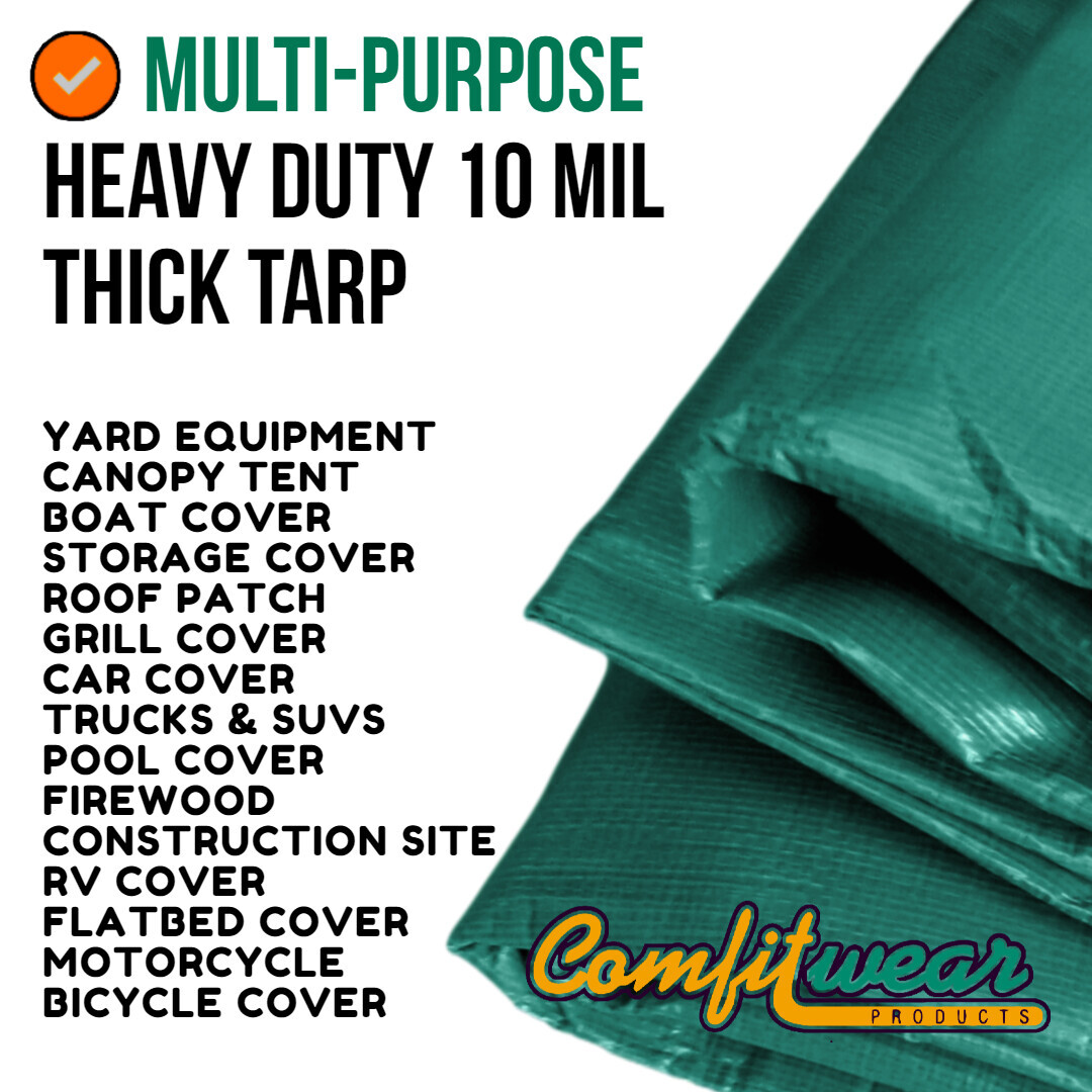 COMFITWEAR Super Heavy Duty Tarp Cover Reinforced Grommet Multi-Use Pool Cover