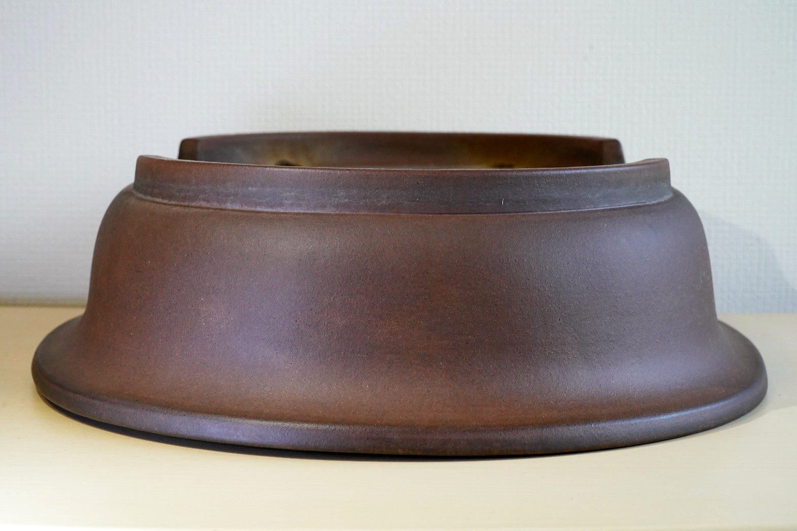 Japanese Bonsai Pot Tokoname NAKANO GYOZAN 17.8″(45.2cm) Unglazed Oval X141