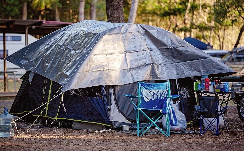 Extreme Heavy Duty Poly Tarp 16mil Canopy Cover TRUE FINISHED SIZE Waterproof UV