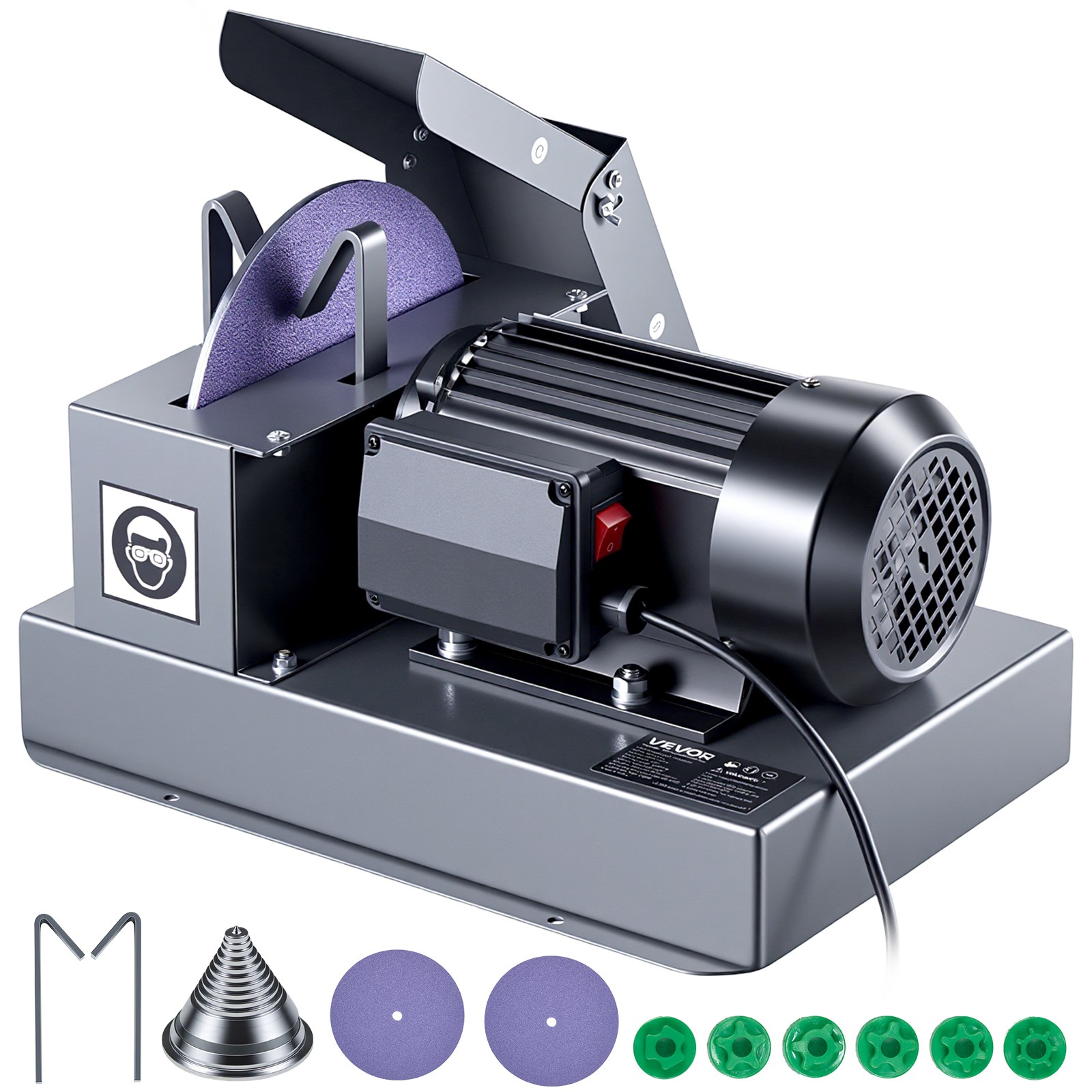 VEVOR 1HP Lawn Mower Blade Sharpener with Blade Balancer & 9″ Grinding Wheel