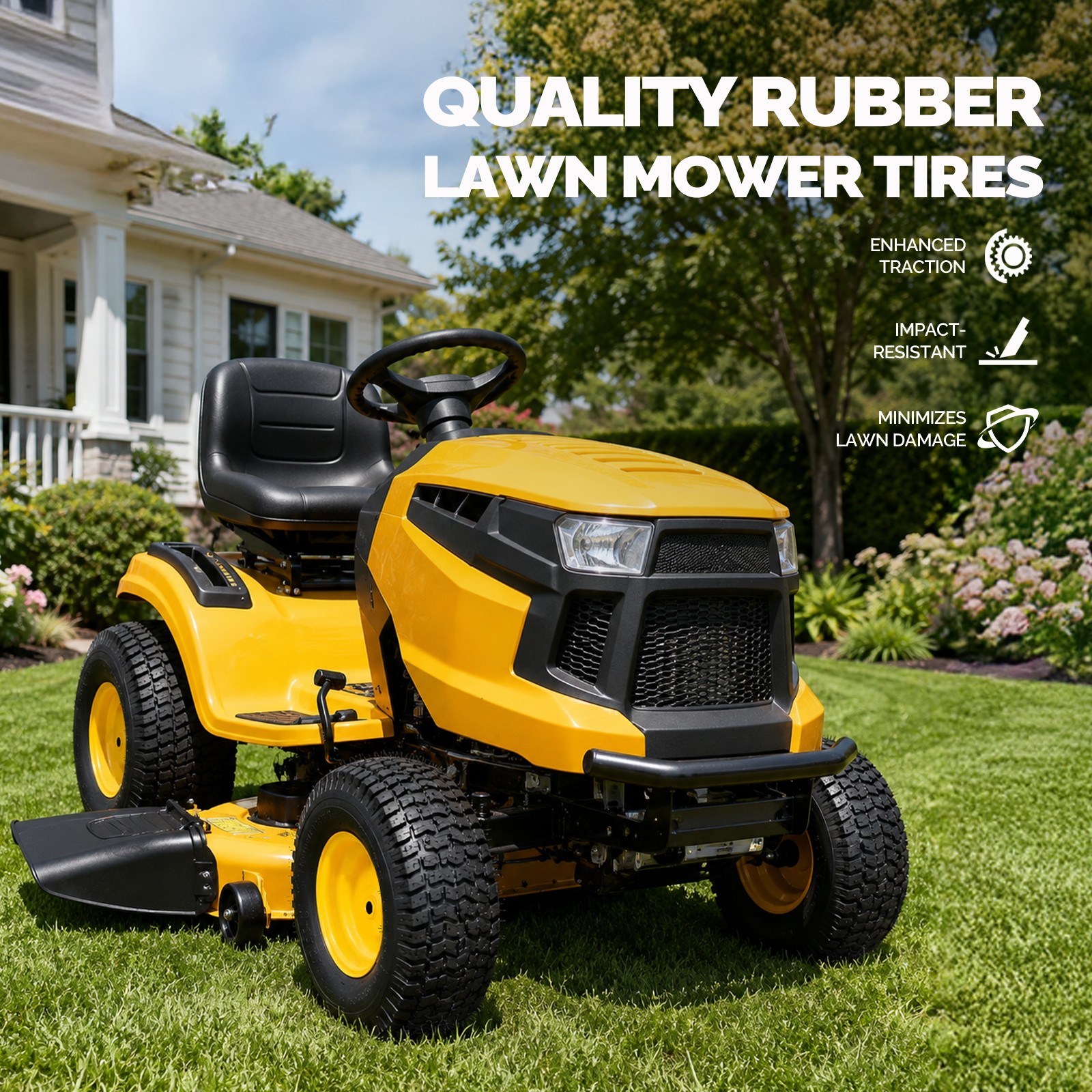Two 20×8.00-8 Lawn Mower Tires and Wheel 4 Ply Tubeless 20×8-8 20x8x8