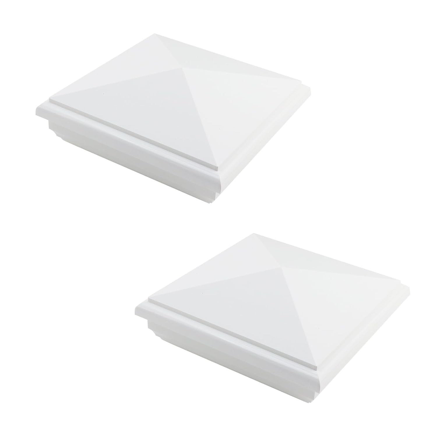 White Vinyl New England 5″ x 5″ Fence Post Caps 2Pcs Vinyl Fence Post Covers