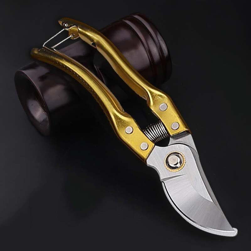 High Carbon Steel Golden Handle Garden Pruning Scissors