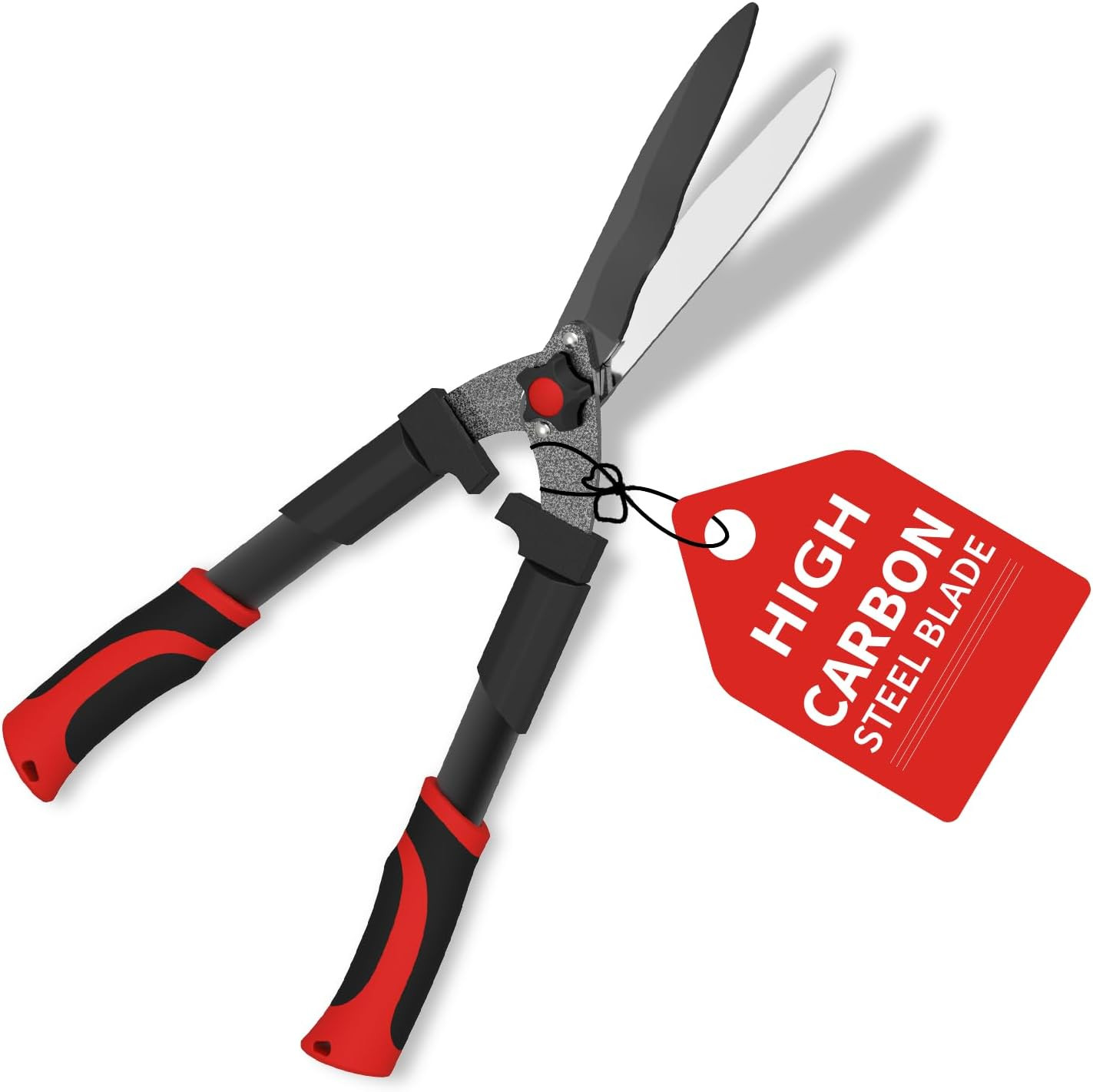 23-Inch Hedge Shears, Manual Garden Clippers with 9″ High Carbon Steel Wavy Blad