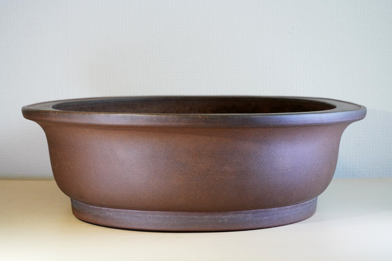 Japanese Bonsai Pot Tokoname NAKANO GYOZAN 17.8″(45.2cm) Unglazed Oval X141
