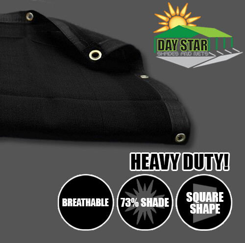 (Black) HD Mesh Tarp Net Sun Shade Fence Screen Patio Canopy Top