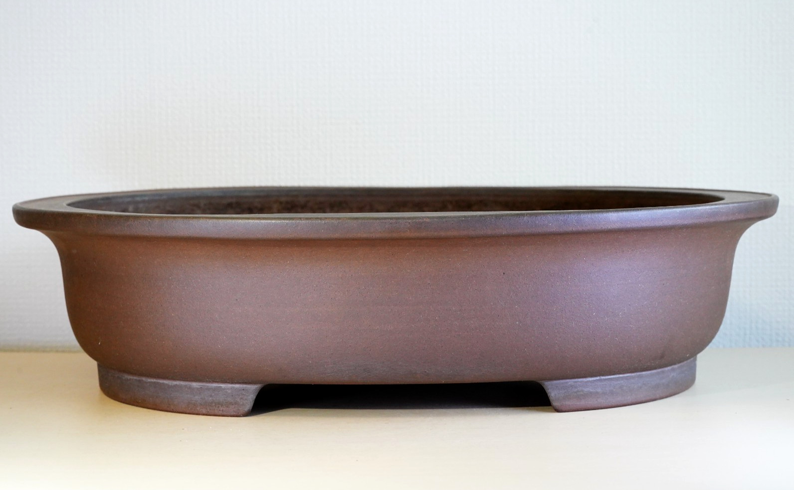 Japanese Bonsai Pot Tokoname NAKANO GYOZAN 17.8″(45.2cm) Unglazed Oval X141