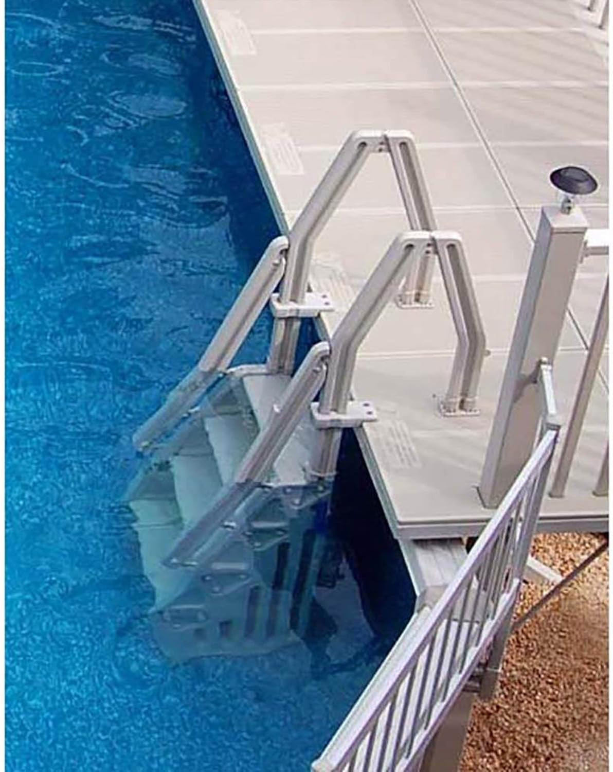Deluxe Adjustable 24 Inch In-Pool Step Ladder Entry System for Abov