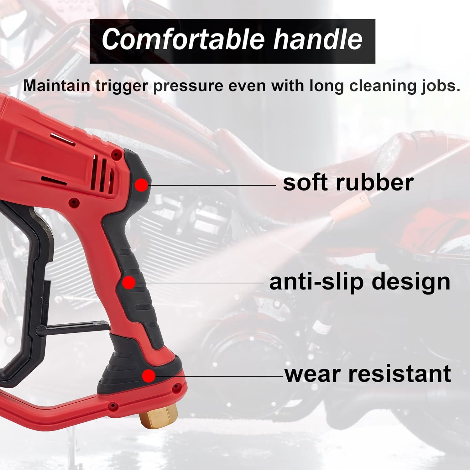High Pressure 4000PSI Car Power Washer Gun Spray Wand Lance Nozzle and Hose Kit