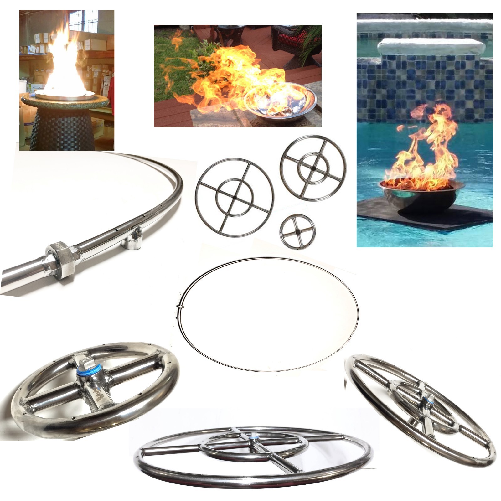 EasyFirePits Lifetime Warr 316 Stainless Round Gas Fire Pit/ Fire Table Burners