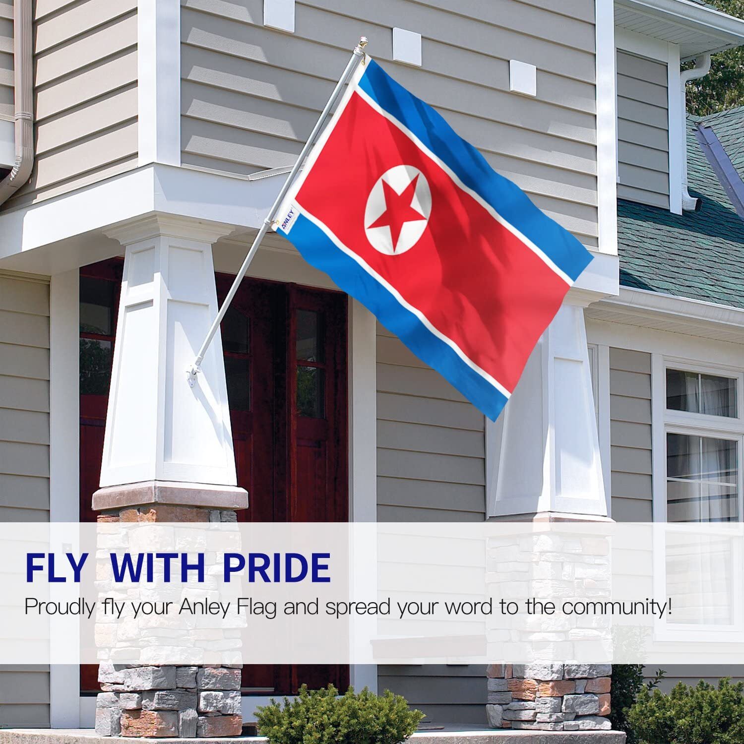 Anley Fly Breeze 3×5 Foot North Korea Flag- Canvas Header and Double Stitched