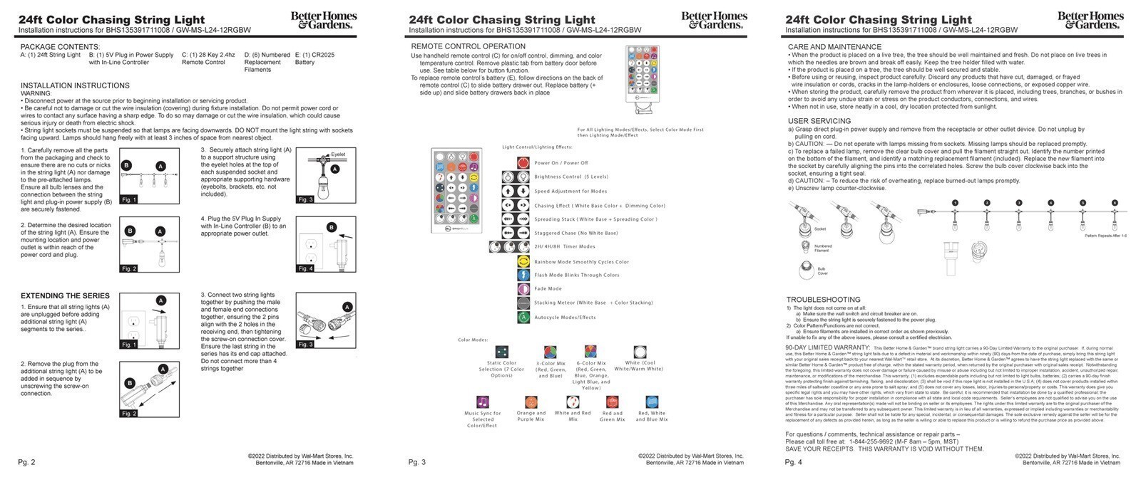 24 Foot Multi-Color Chasing String Light for Indoor and Outdoor Patio & Garden
