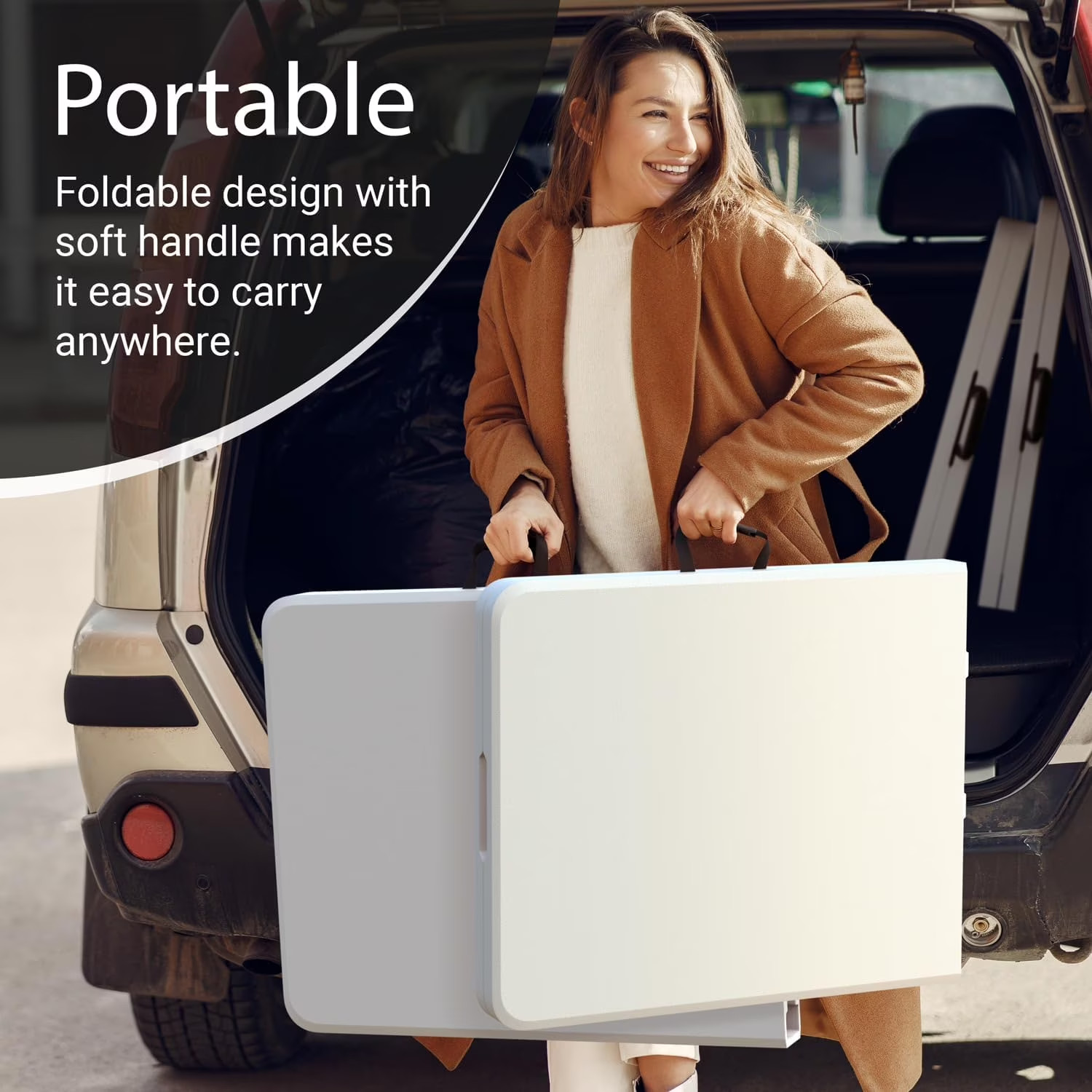 Lifetime Appliance Parts 6 Feet Foldable Table with Built in Handle & Steel Leg