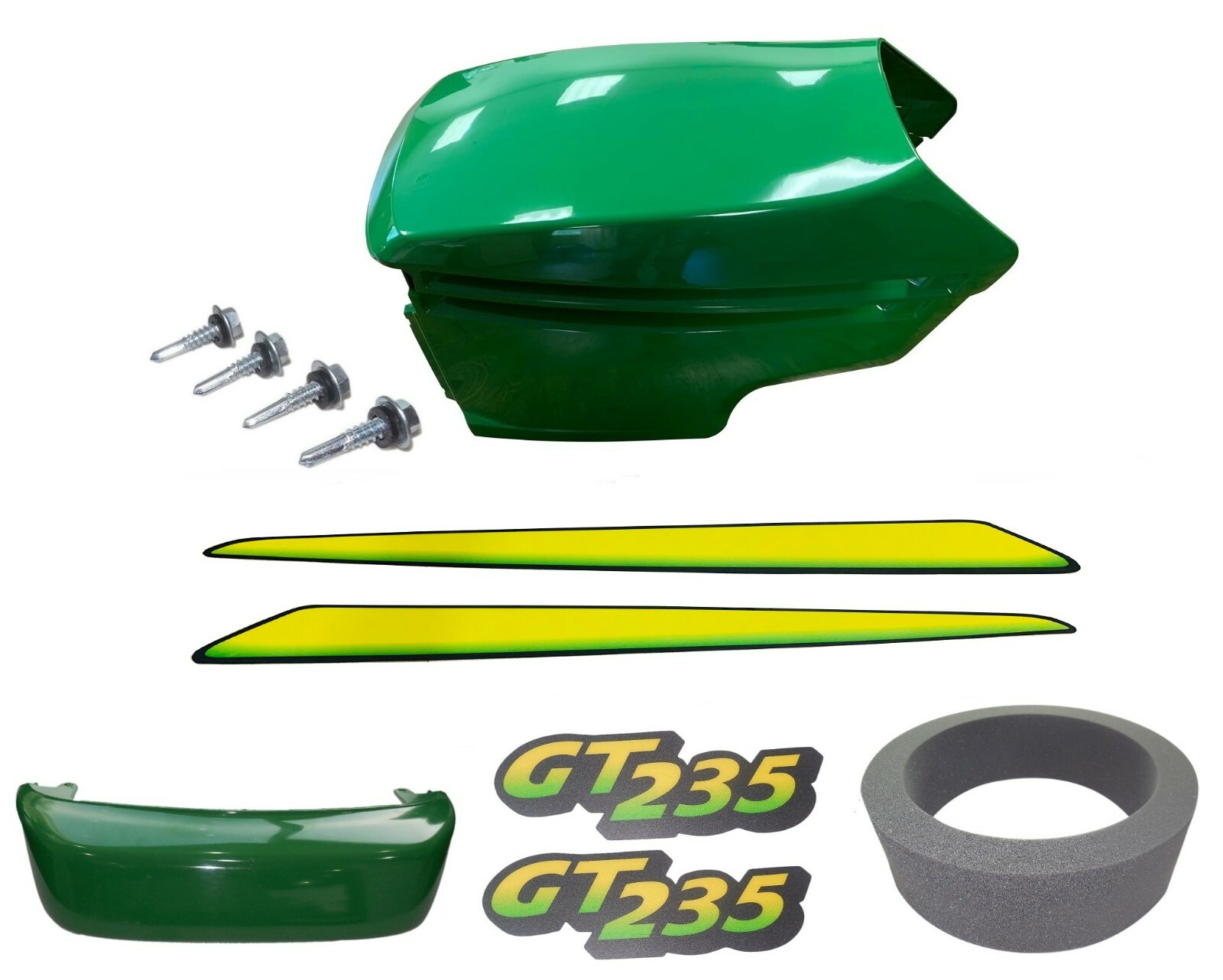 New Upper &Lower Hood/Bumper/LH&RH Stickers Fits John Deere GT235 LOW S/N