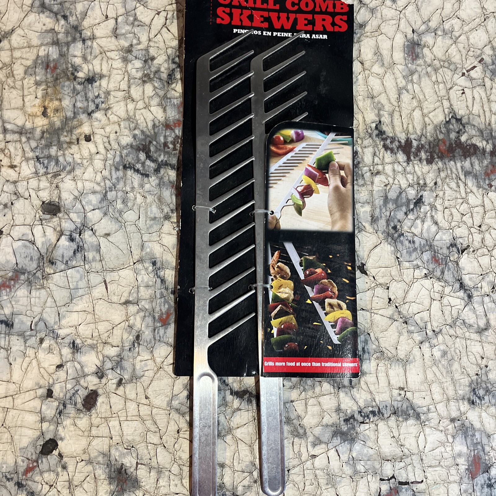 Backyard Grill Comb Skewers, Grill More Food At Once, Hand Wash Only, 2 Per Pack