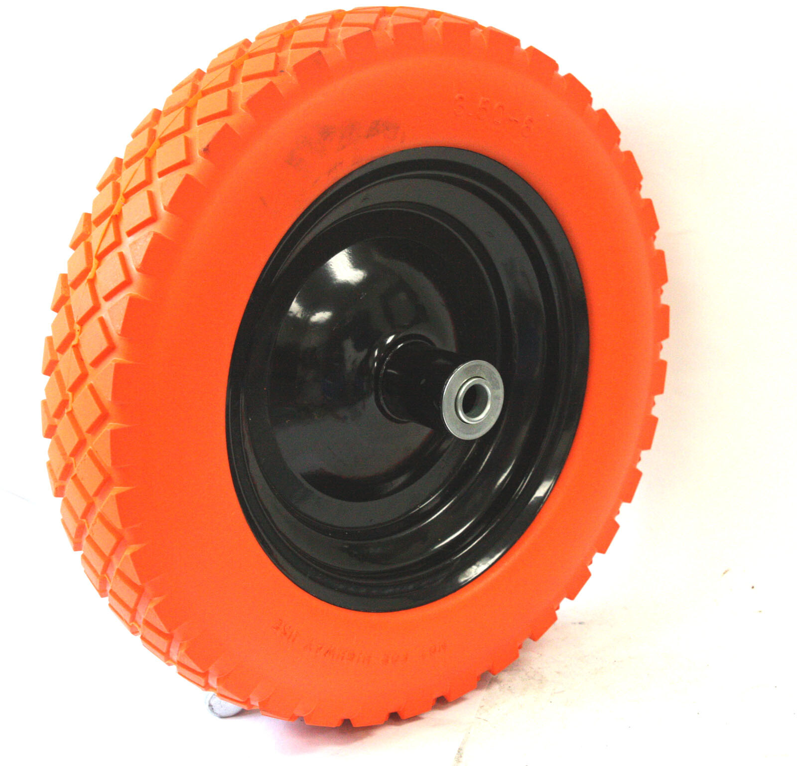 14″ Flat Free Wheel Barrow Wheelbarrow Tire Solid Foam 5/8 Axle For Cart Wagon