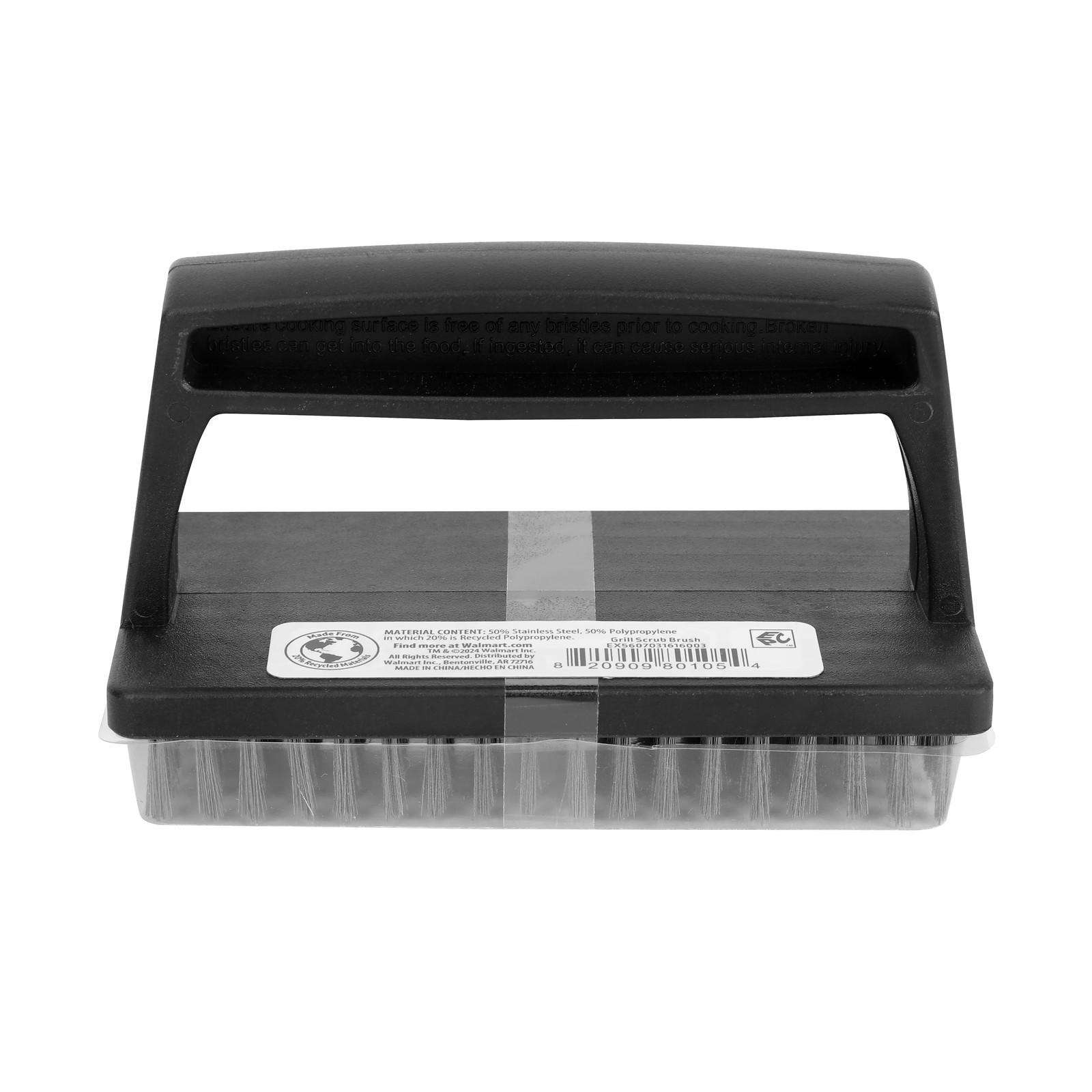 Handheld Steel Fiber Scrub Brush with Ergonomic Handle for Grill Cleaning