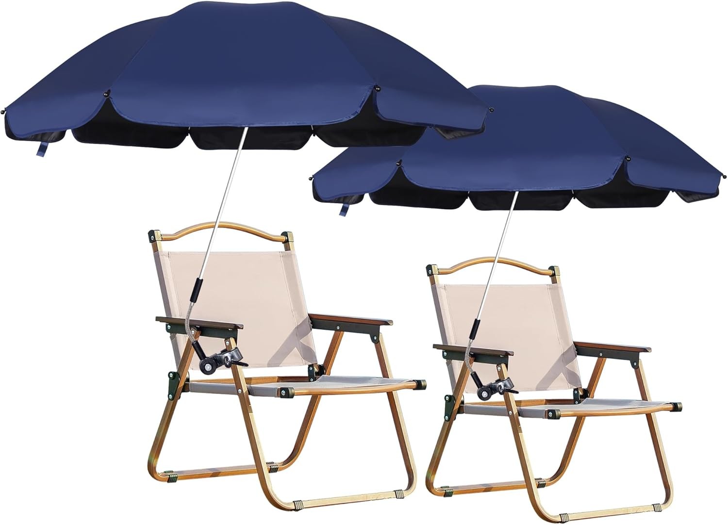 2 Pack Chair Umbrella with Clamp, Adjustable Umbrellas for Chair, UPF50+ Sun