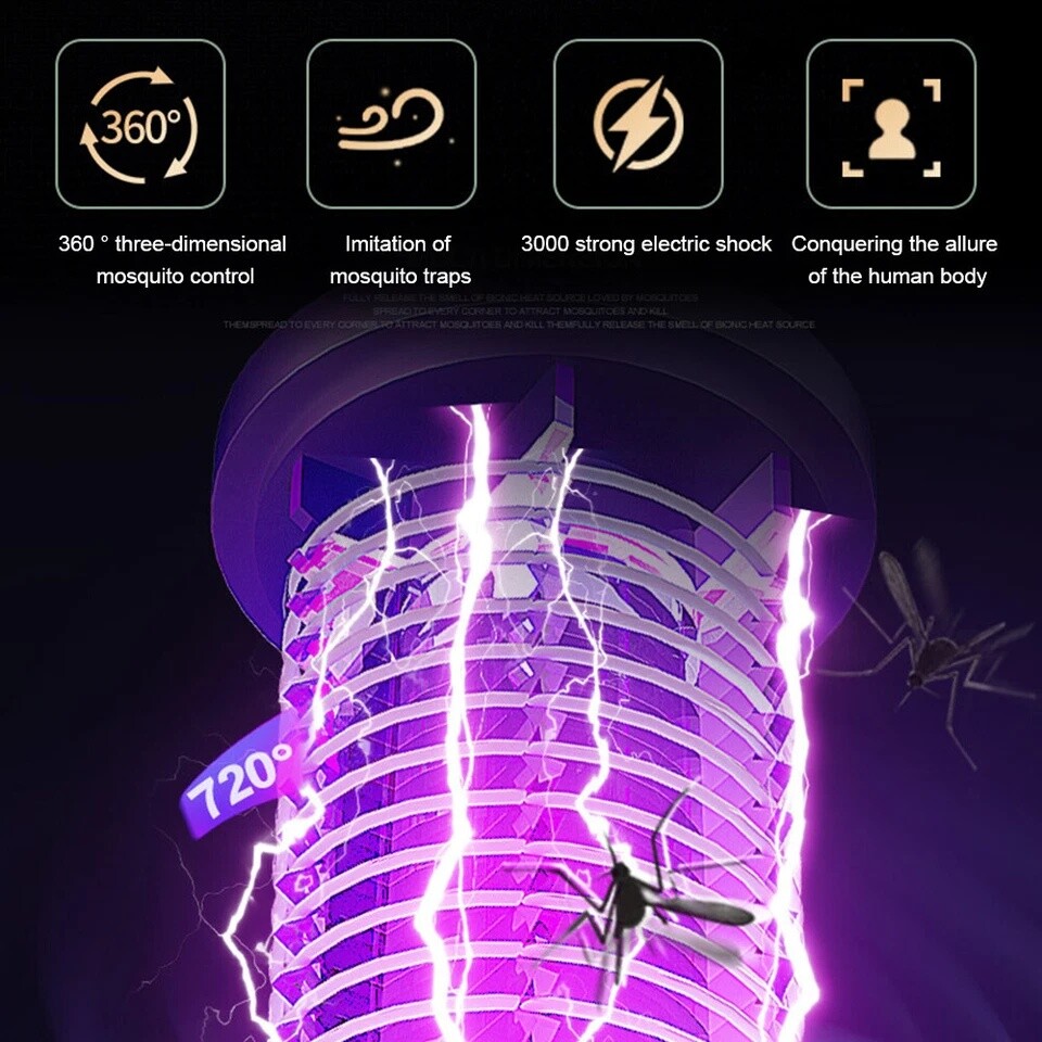 Electric Insect Killer Portable Mosquito Zapper Lamp Indoor Pest Fly Trap 2PACK