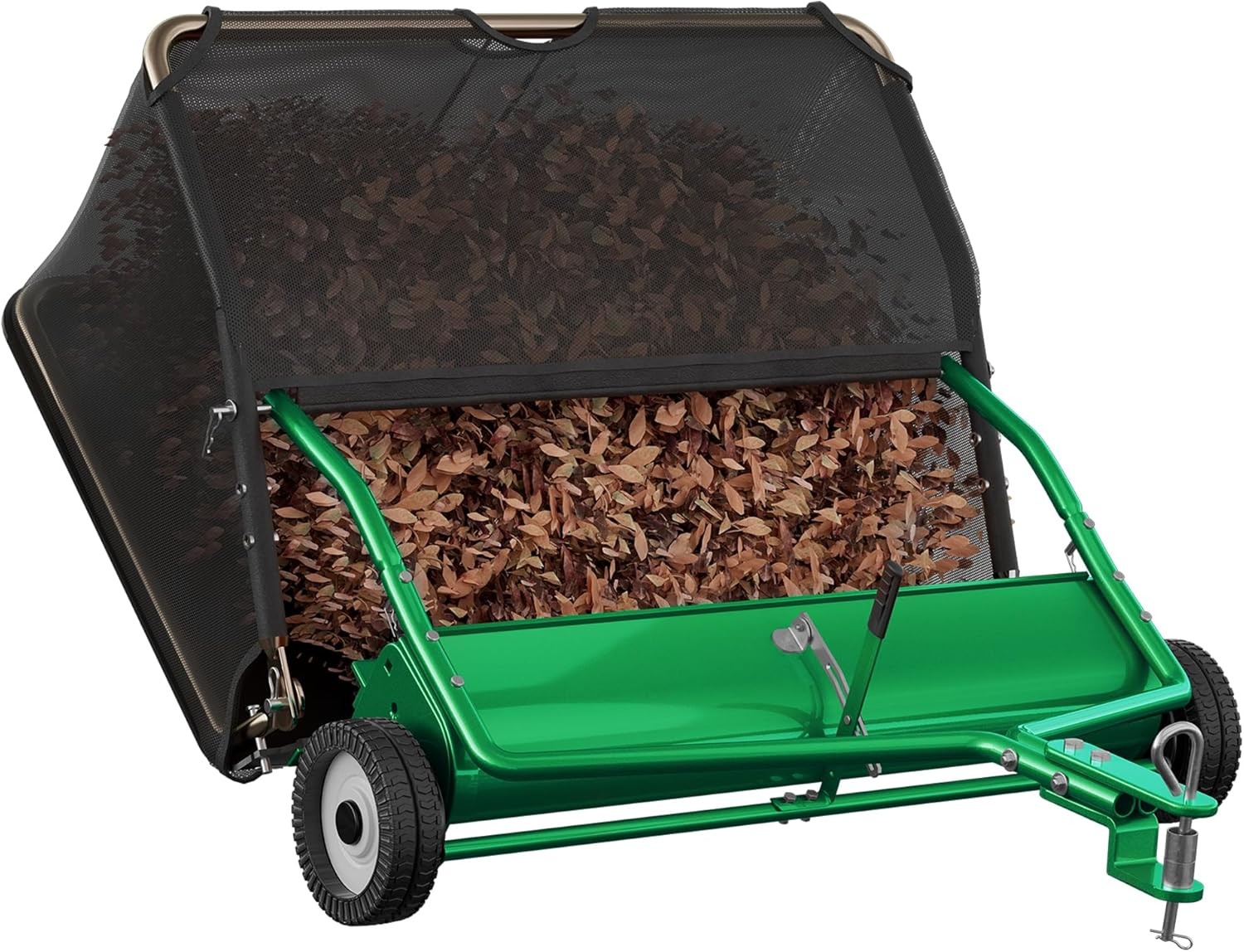 Tow Behind Lawn Sweeper 42″ / 48″ Leaf Collector Grass Yard Tool Green / Orange