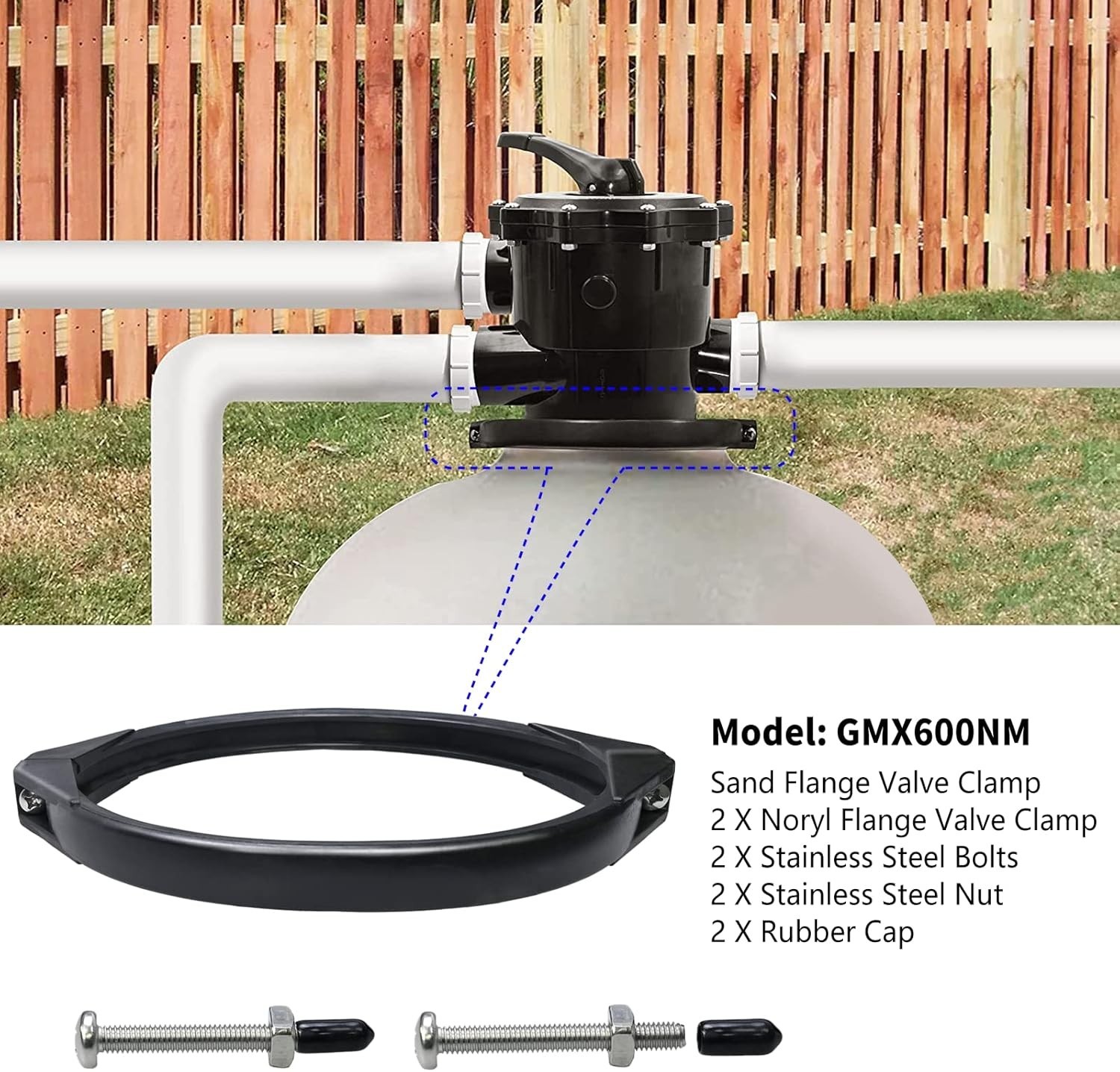 Easy Install 8 to 8.5 Inch Hayward Flange Valve Clamp – Perfect for Sand Filters