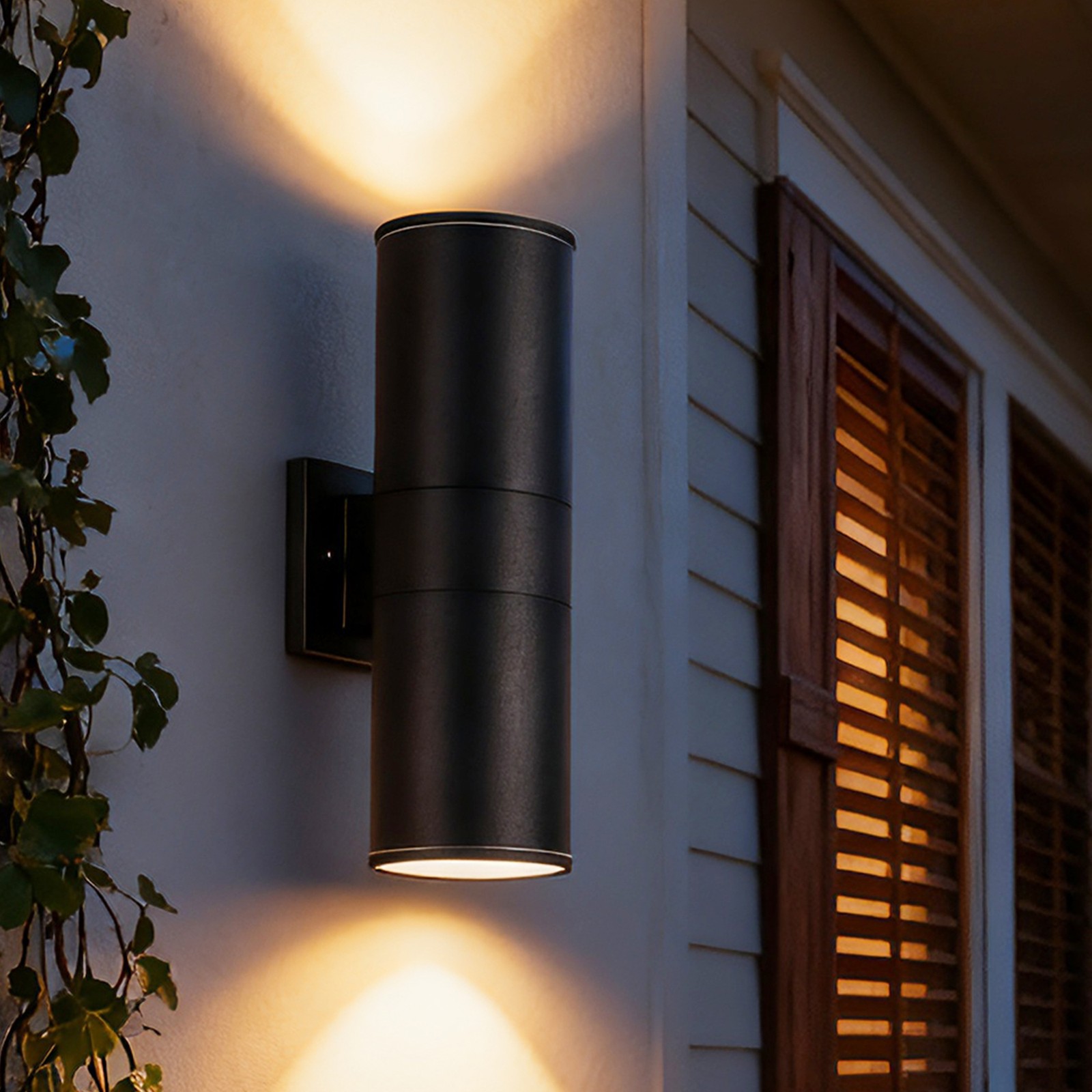 2 Pack 18″ Outdoor Wall Sconce IP65 Waterproof Up Down Light Black Exterior Lamp
