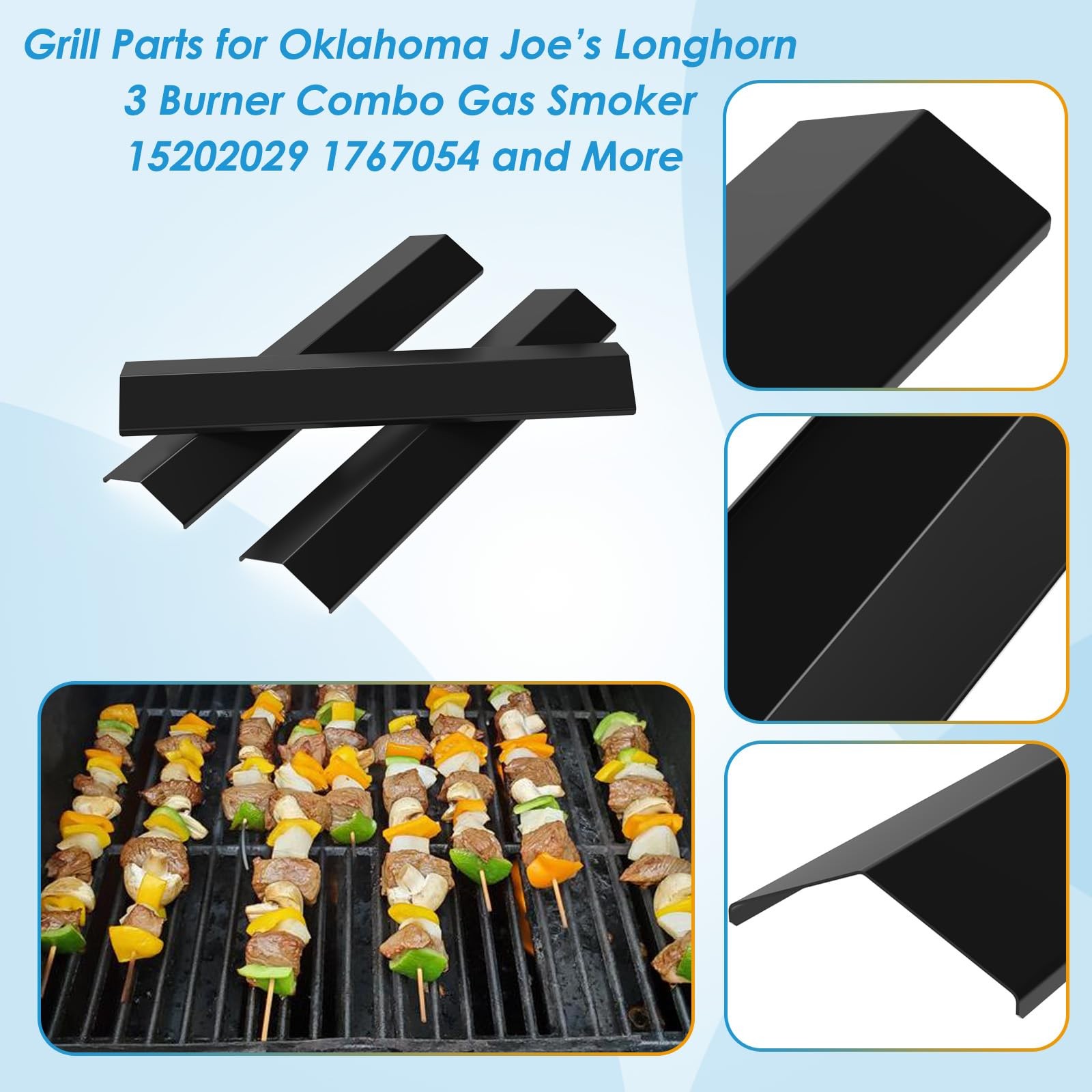BBQration Grill Parts for Oklahoma 4-Pack Grates Kit, black and silver