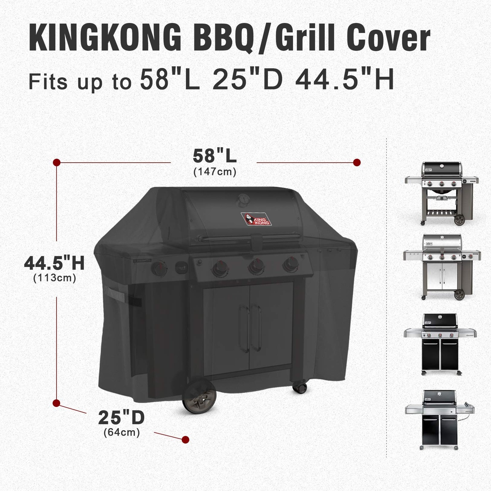 Kingkong 7130 Grill Cover for Weber Genesis II 3 Burner Grill and Genesis 300…