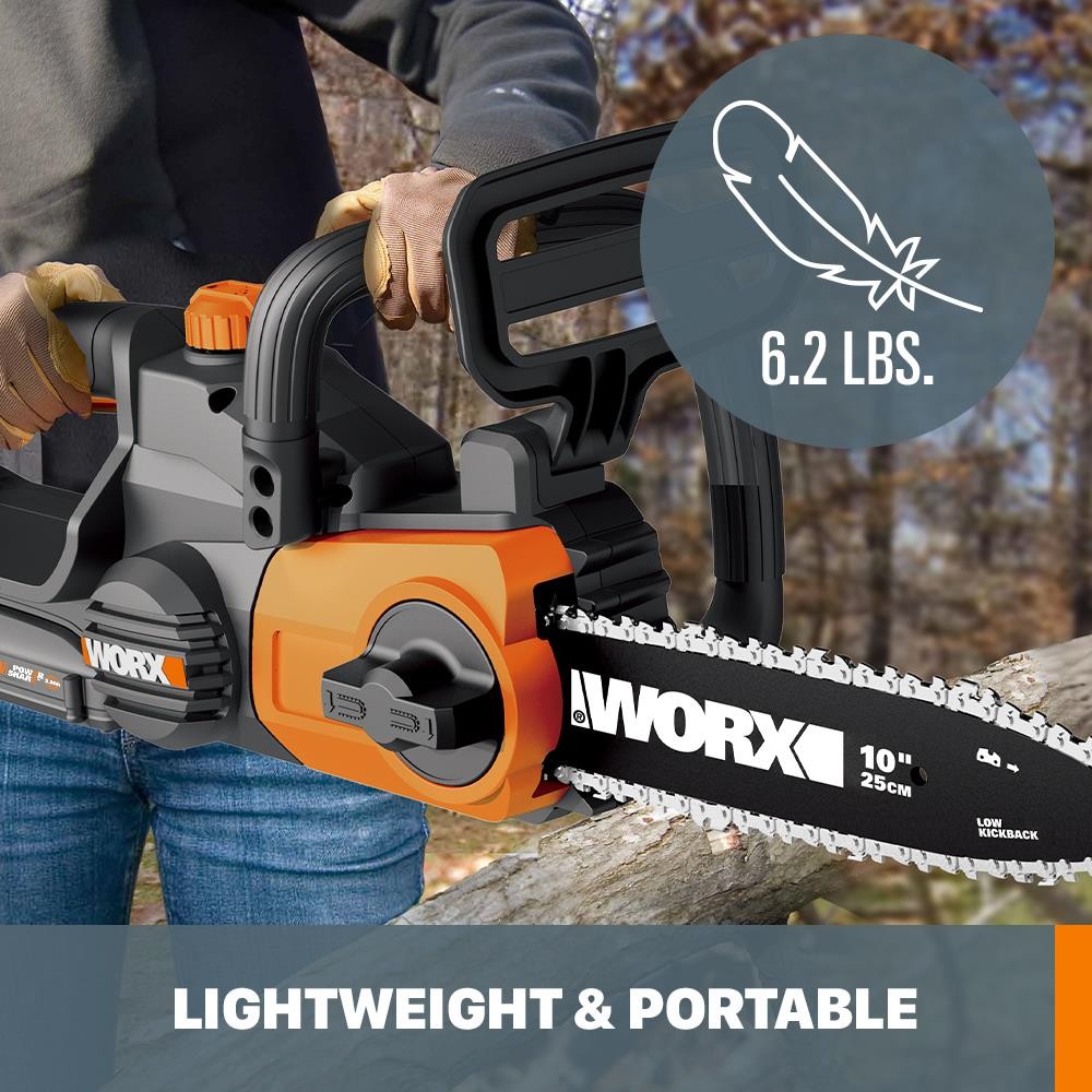 WG322.9 Worx 20V 10″ Cordless Chainsaw – Tool Only (No Battery or Charger)