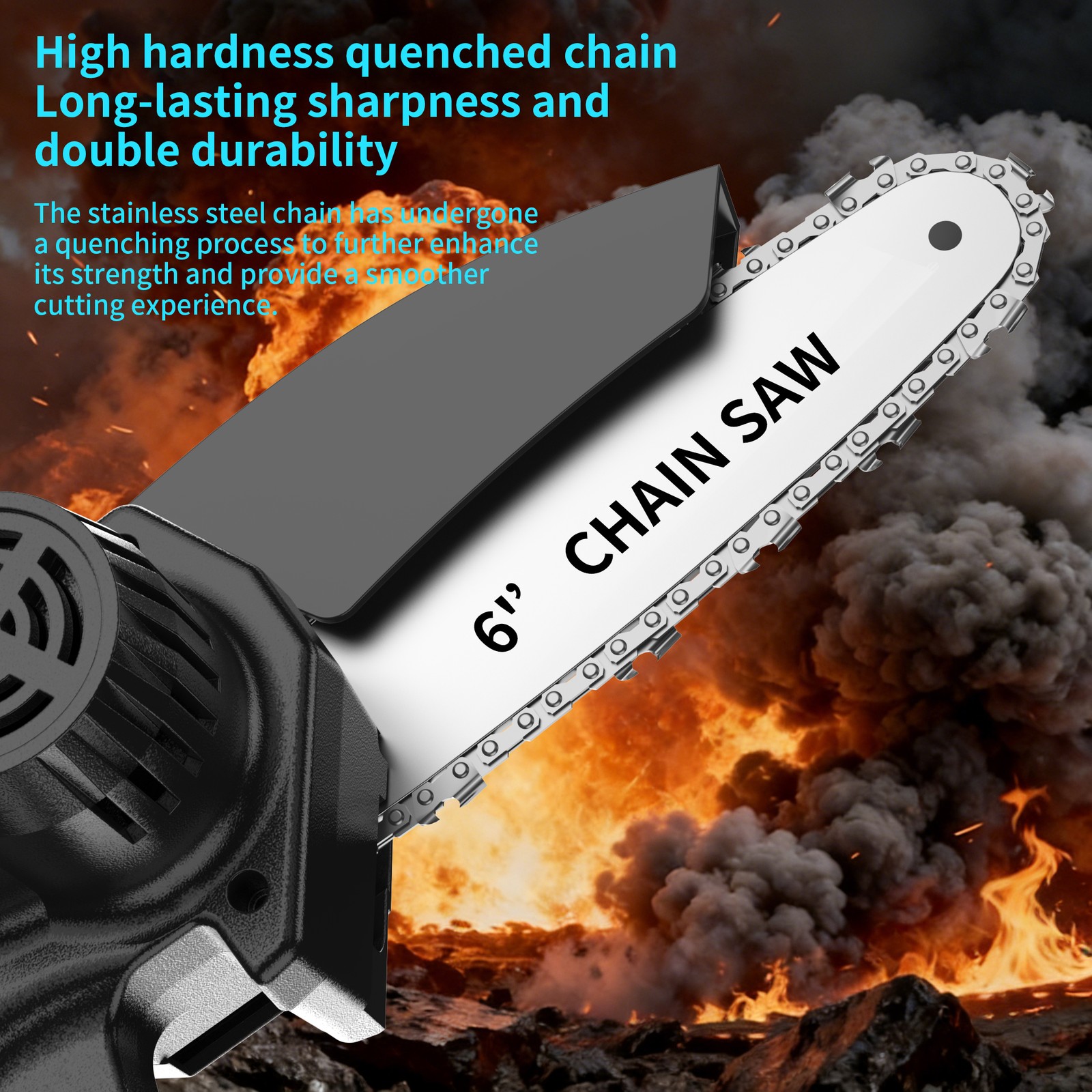 6-Inch Mini Chain Saw with Rechargeable Battery Adjustable/Safety Homes Gardens