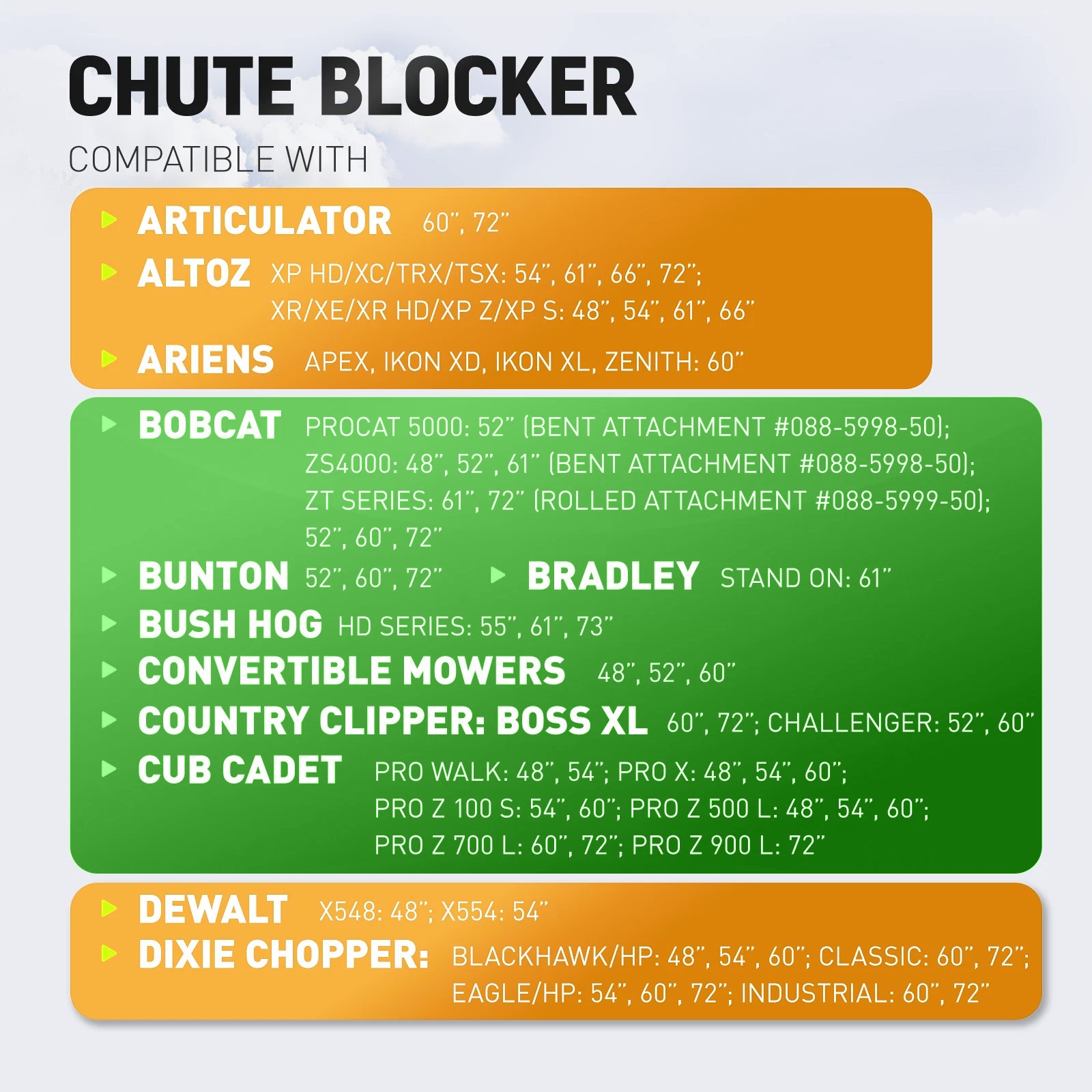 Steel Chute Blocker For ZT Mowers Toro 52″ 60″ 70″ 72″ #ACS6000ULS #088-6003-00