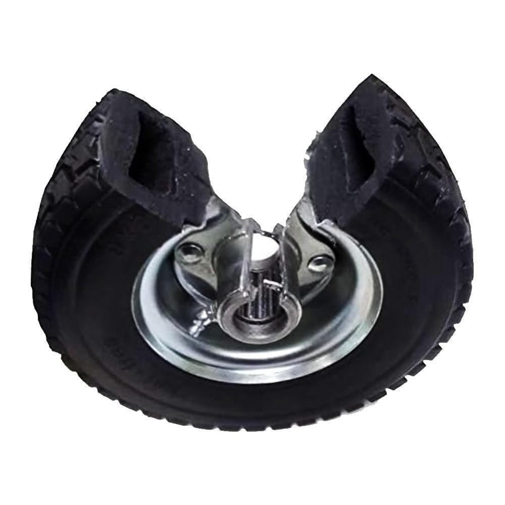 SOLID TIRE WHEEL ASSEMBLY FOR VELKE 9X350X4 FOR DOUBLE WHEEL W/ BEARING