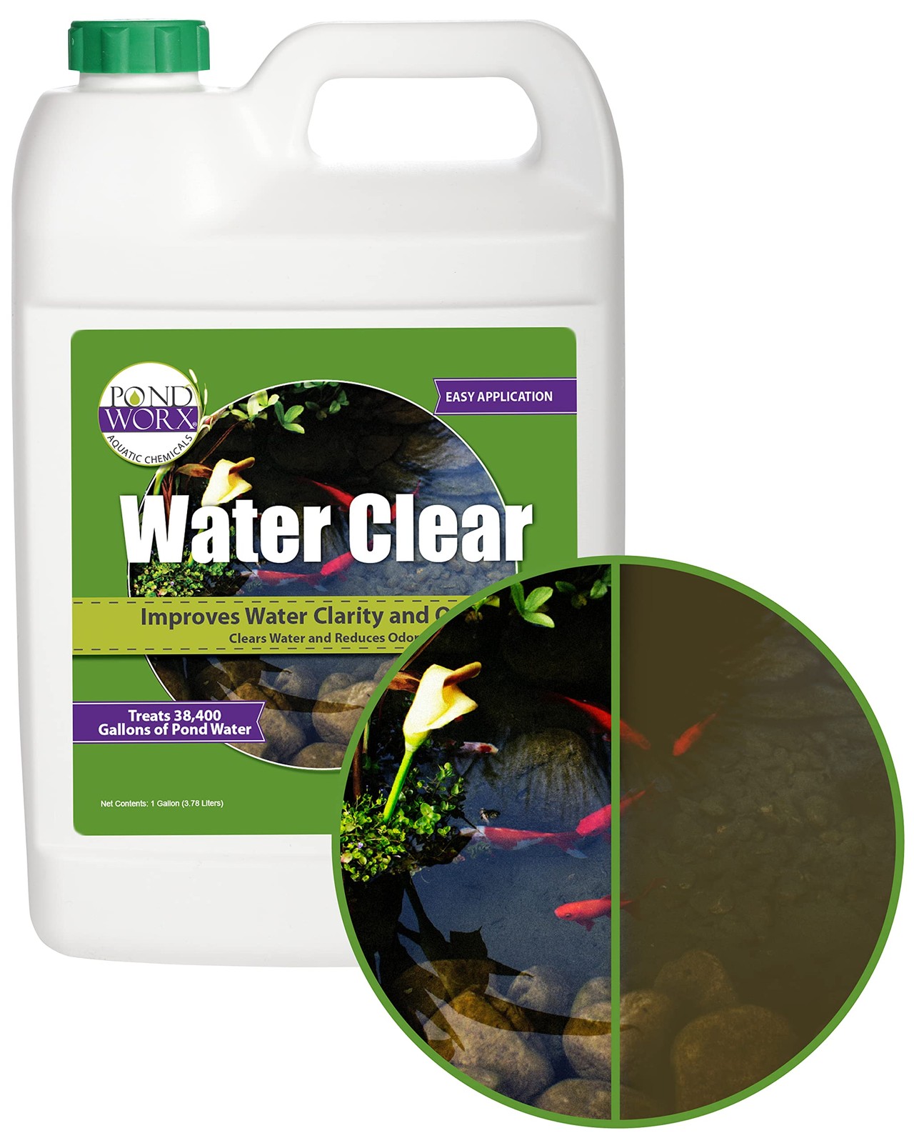 Pond Worx Water Clear – Concentrated Formulation Improves Water Clarity and , He