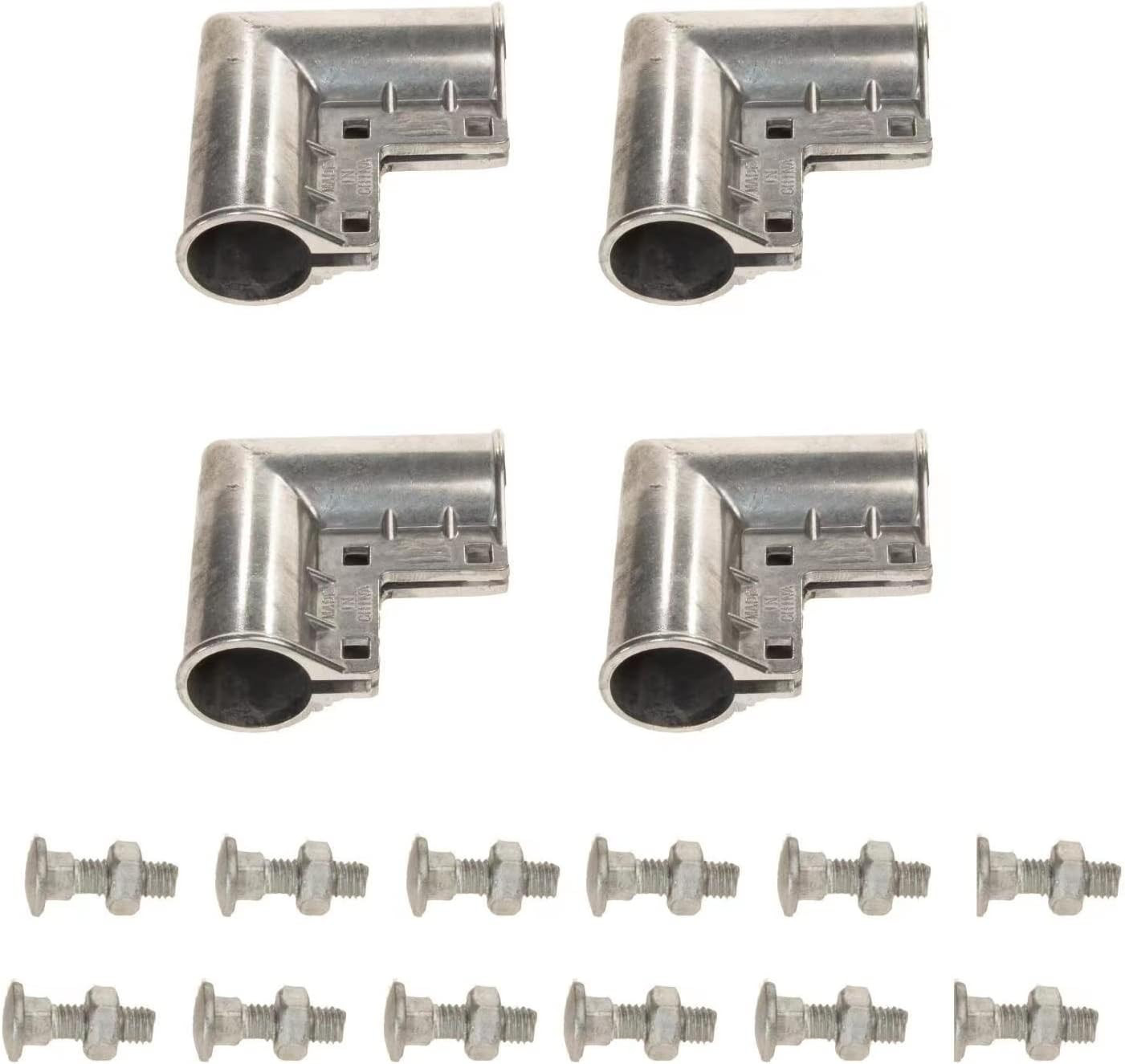 Chain Link Fence Gate Corner 1 3/8″ X 1 3/8″ Aluminum Gate Corner, 4 Pack (Silve