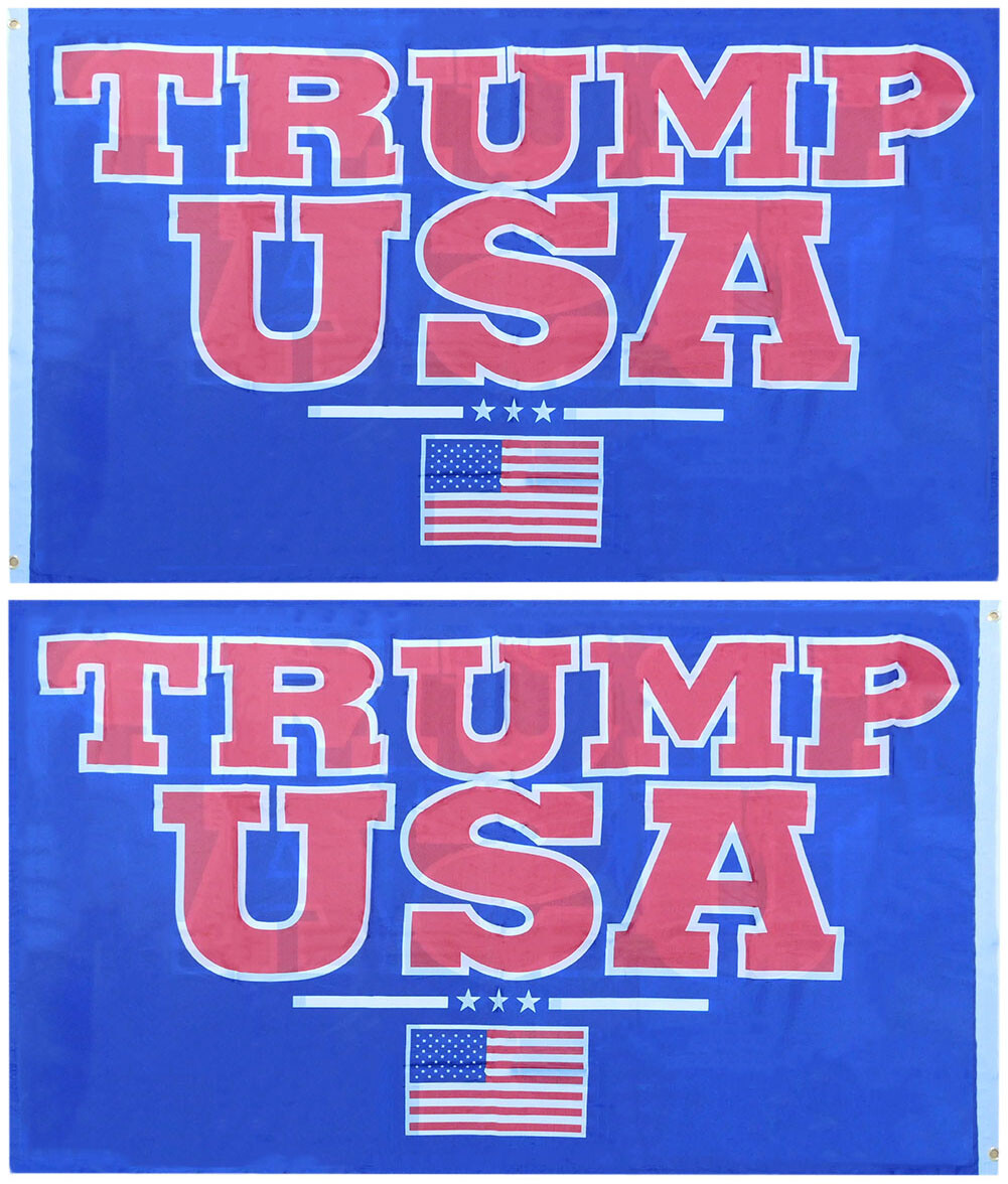 3×5 Trump 2024 USA (USA Flag) Blue 3’x5′ Double Sided Woven Poly Nylon Flag